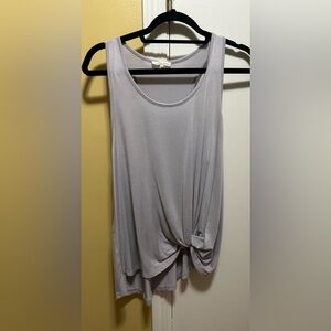 WASABI & MINT Sleeveless Soft Gray Knot Tank Top (L)